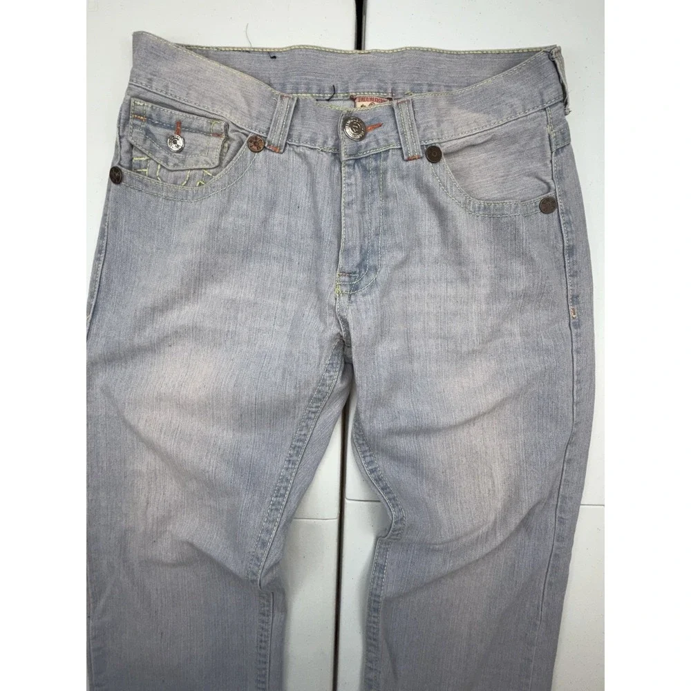Vintage True Religion Jeans Mens 34 Billy Super T Light Wash Made in USA Y2K